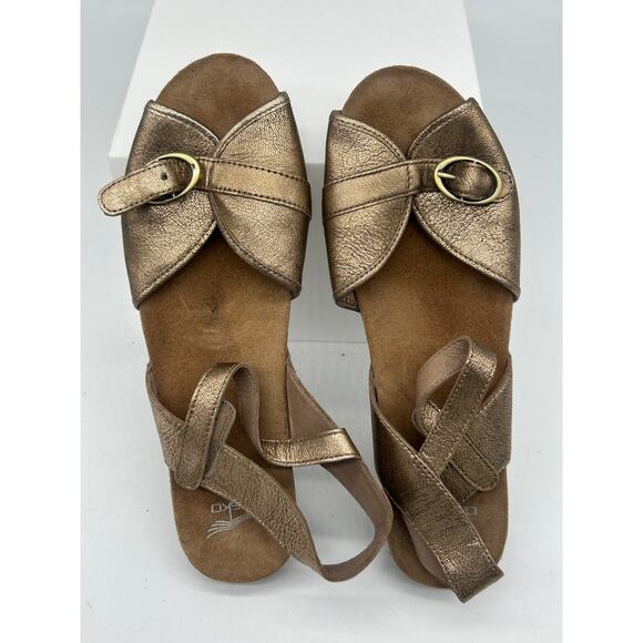 Women's Strappy Bronze Sandals Dansko Size 41 Preowned - Picture 3 of 6